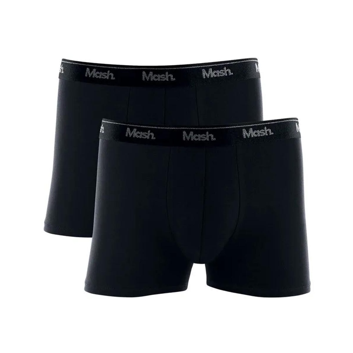 Kit Mash 2 Cuecas Boxer Cotton 110.04 Preto/Preto