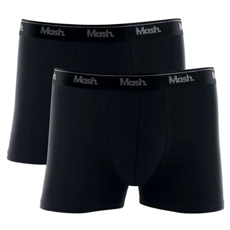 Kit Mash 2 Cuecas Boxer Cotton 110.04 Preto/Preto