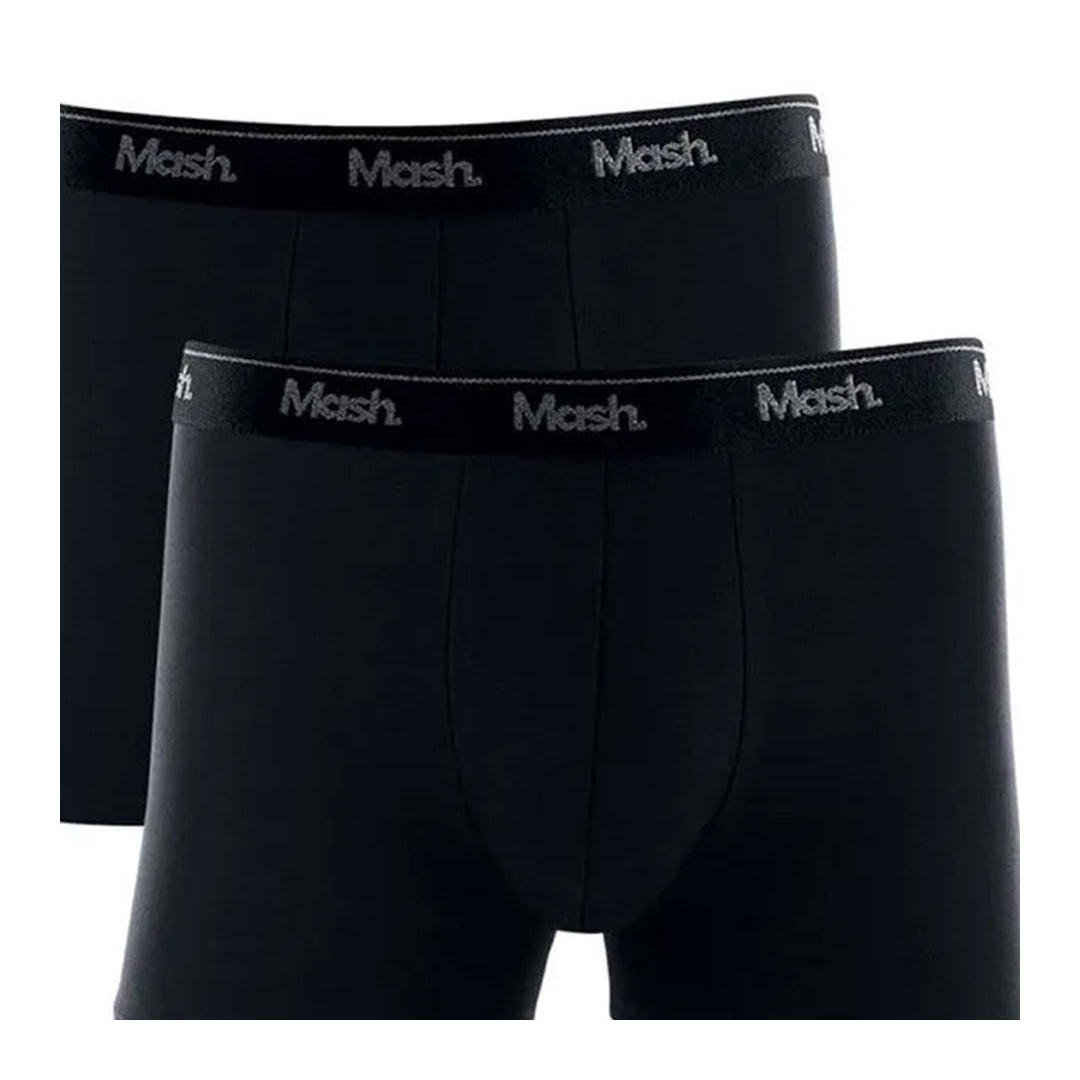 Kit Mash 2 Cuecas Boxer Cotton 110.04 Preto/Preto Kit Mash 2 Cuecas Boxer Cotton 110.04 Preto/Preto