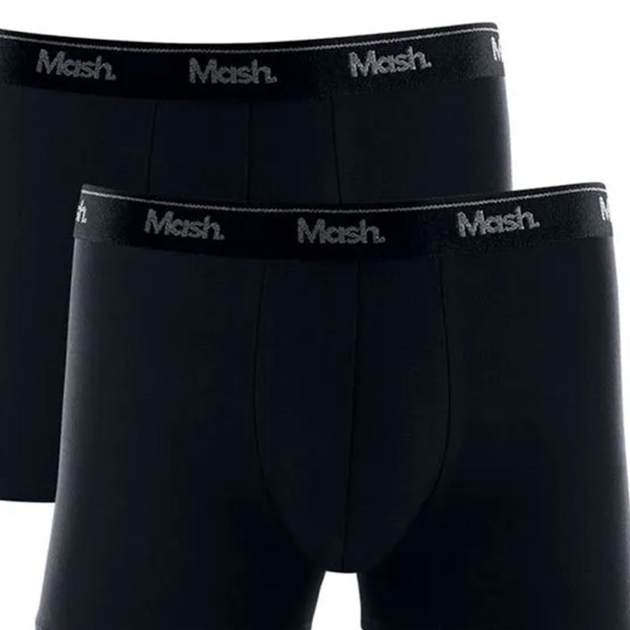 Kit Mash 2 Cuecas Boxer Cotton 110.04 Preto/Preto Kit Mash 2 Cuecas Boxer Cotton 110.04 Preto/Preto
