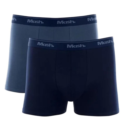 Kit Mash 2 Cuecas Boxer Cotton 110.18 Marinho/Azul Nautico