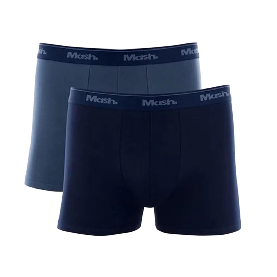 Kit Mash 2 Cuecas Boxer Cotton 110.18 Marinho/Azul Nautico