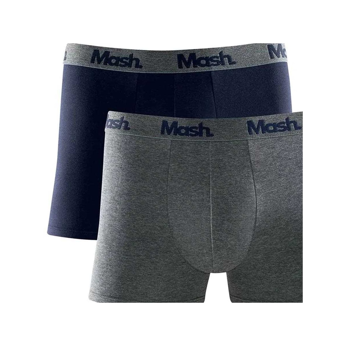 Kit Mash 2 Cuecas Boxer Cotton 110.36 Azul/Cinza Kit Mash 2 Cuecas Boxer Cotton 110.36 Azul/Cinza