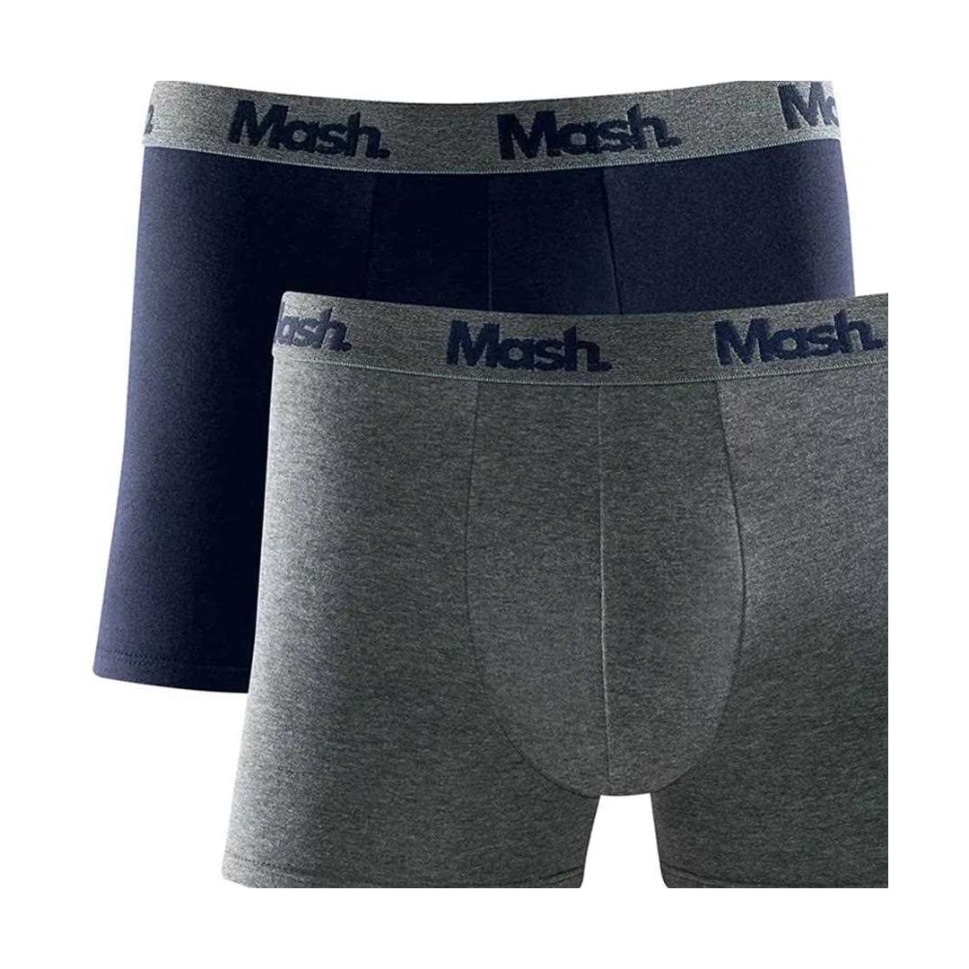 Kit Mash 2 Cuecas Boxer Cotton 110.36 Azul/Cinza