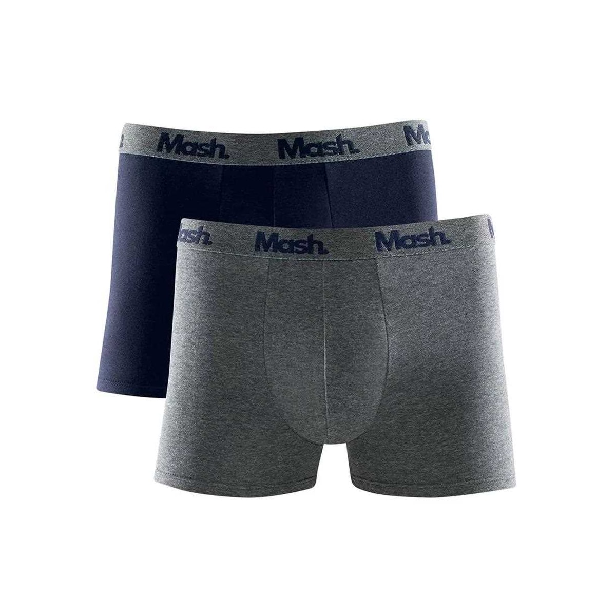 Kit Mash 2 Cuecas Boxer Cotton 110.36 Azul/Cinza Kit Mash 2 Cuecas Boxer Cotton 110.36 Azul/Cinza