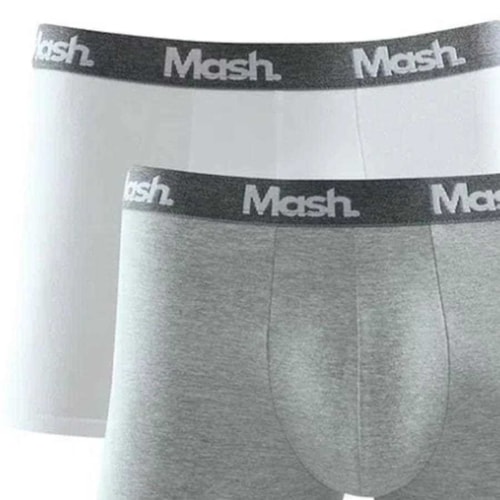 Kit Mash 2 Cuecas Boxer Cotton 110.36 Branco/Cinza