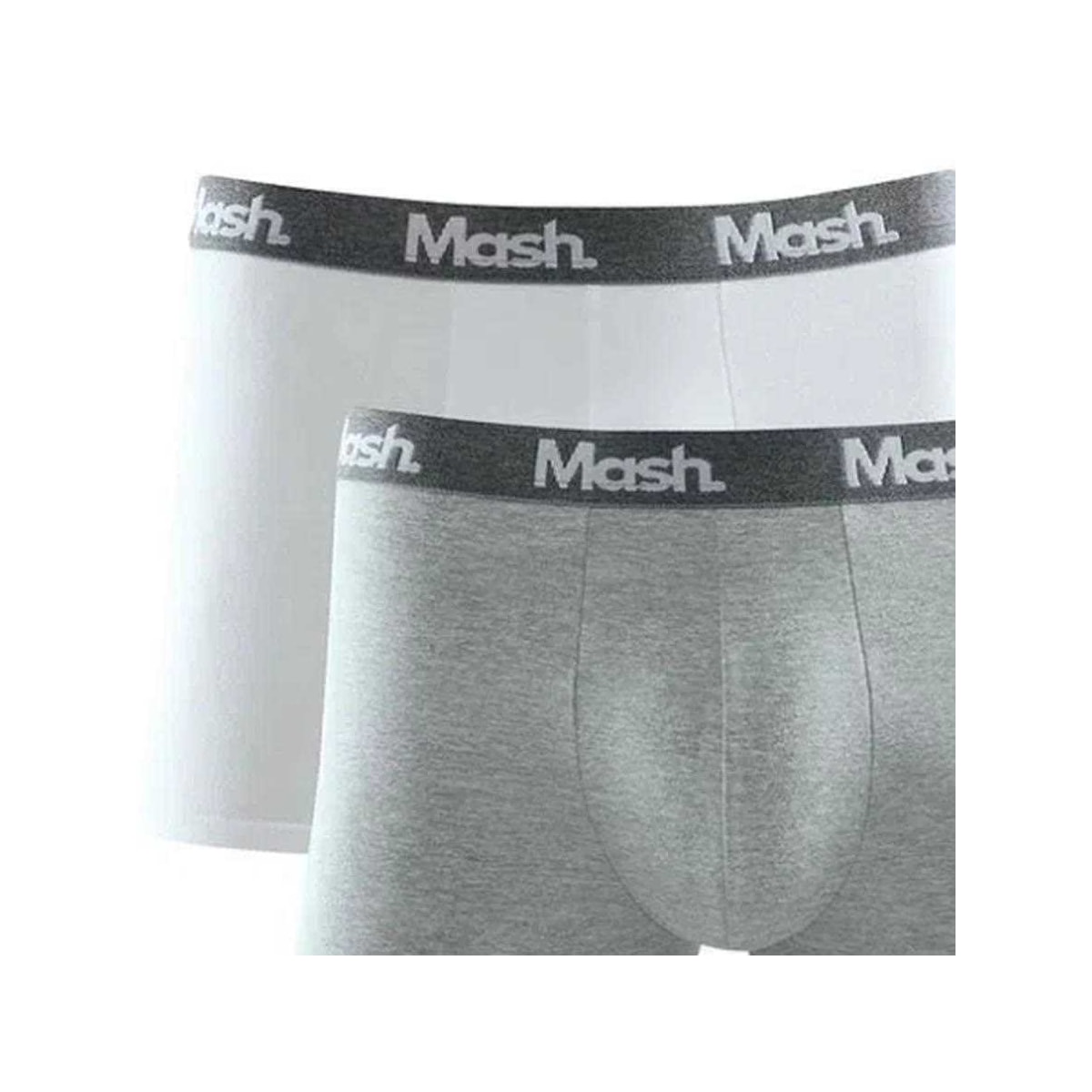 Kit Mash 2 Cuecas Boxer Cotton 110.36 Branco/Cinza Kit Mash 2 Cuecas Boxer Cotton 110.36 Branco/Cinza