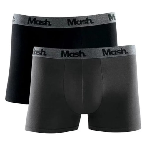 Kit Mash 2 Cuecas Boxer Cotton 110.36 Preto/Cinza