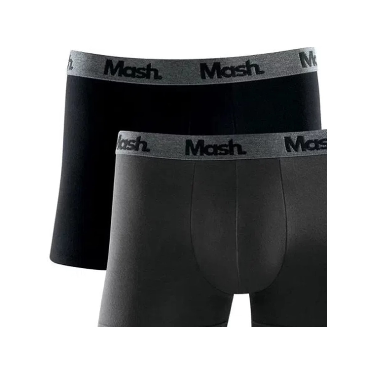Kit Mash 2 Cuecas Boxer Cotton 110.36 Preto/Cinza Kit Mash 2 Cuecas Boxer Cotton 110.36 Preto/Cinza