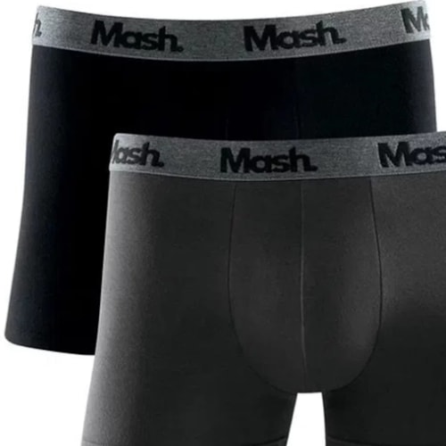 Detalhe - Kit Mash 2 Cuecas Boxer Cotton 110.36 Preto/Cinza