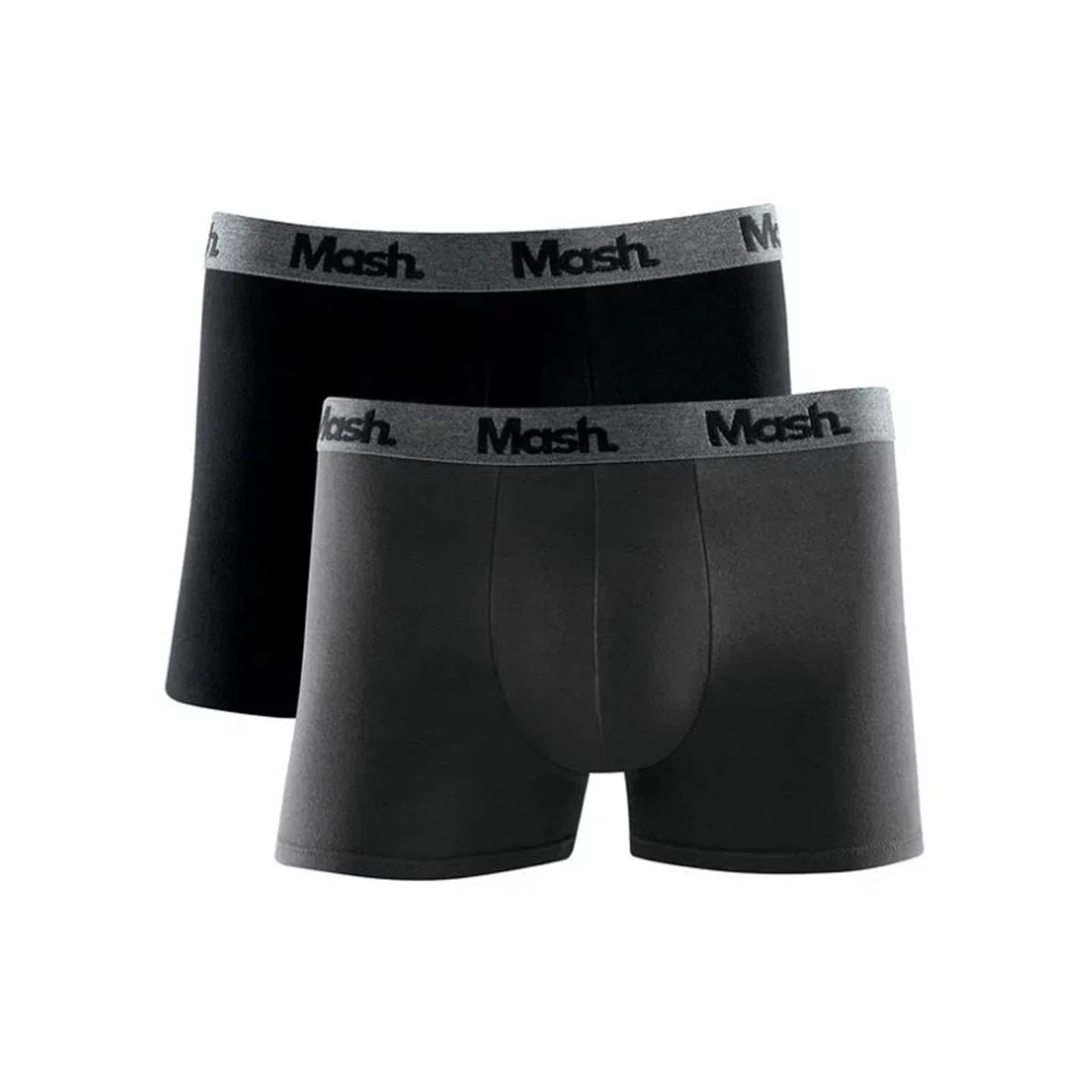 Kit Mash 2 Cuecas Boxer Cotton 110.36 Preto/Cinza Kit Mash 2 Cuecas Boxer Cotton 110.36 Preto/Cinza
