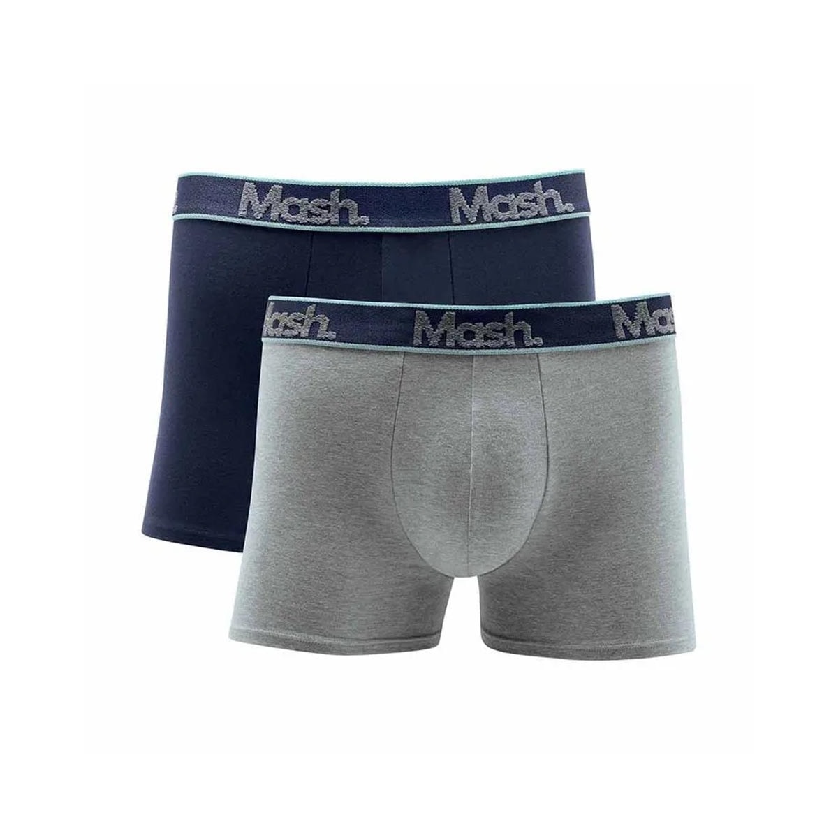 Kit Mash 2 Cuecas Boxer Cotton 110.42 Azul/Cinza