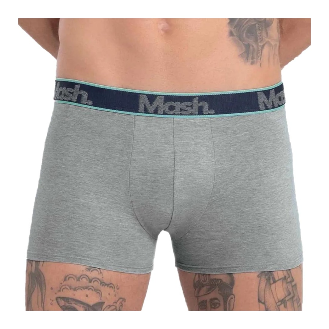 Kit Mash 2 Cuecas Boxer Cotton 110.42 Azul/Cinza