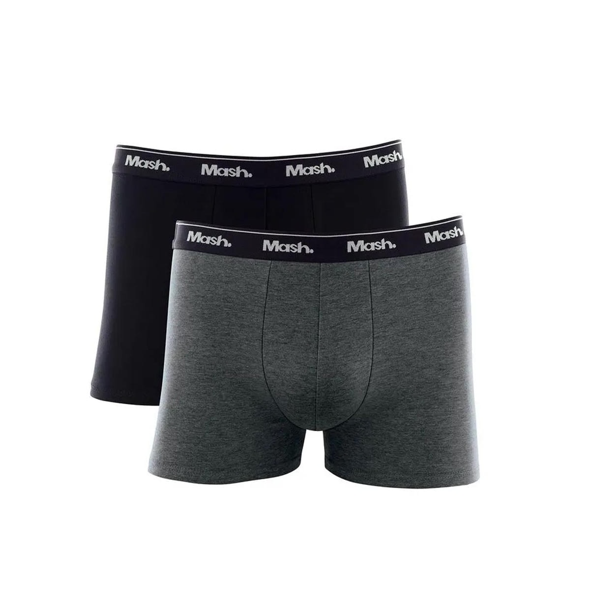 Kit Mash 2 Cuecas Boxer De Cotton 110.18 Cinza/Preto