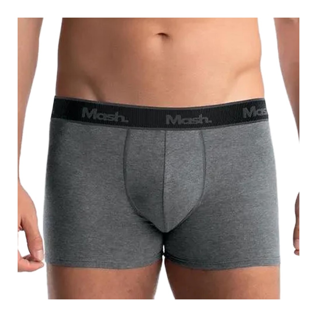 Kit Mash 2 Cuecas Boxer De Cotton 110.18 Cinza/Preto