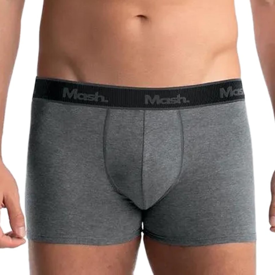 Kit Mash 2 Cuecas Boxer De Cotton 110.18 Cinza/Preto Kit Mash 2 Cuecas Boxer De Cotton 110.18 Cinza/Preto