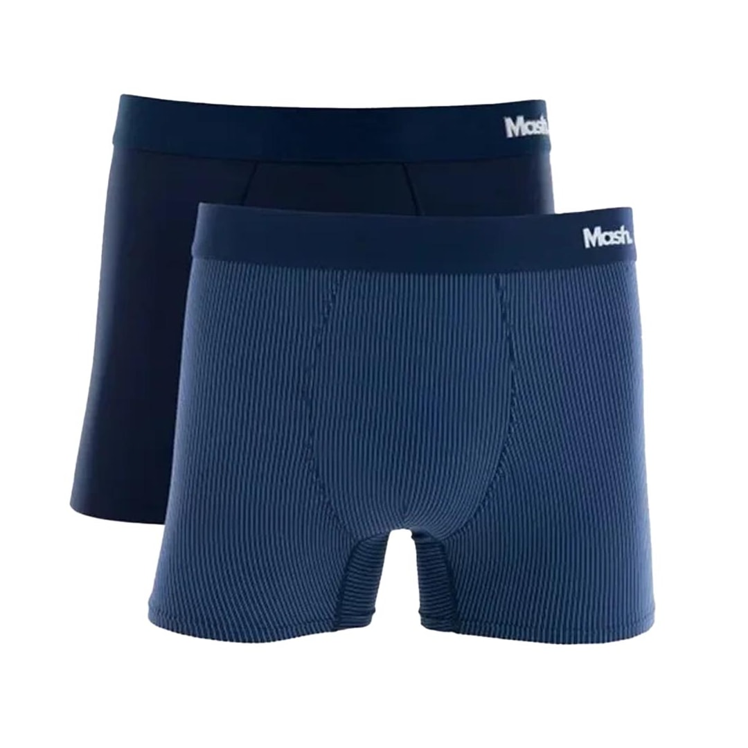 Kit Mash 2 Cuecas Boxer Microfibra 151.01 Azul/Azul