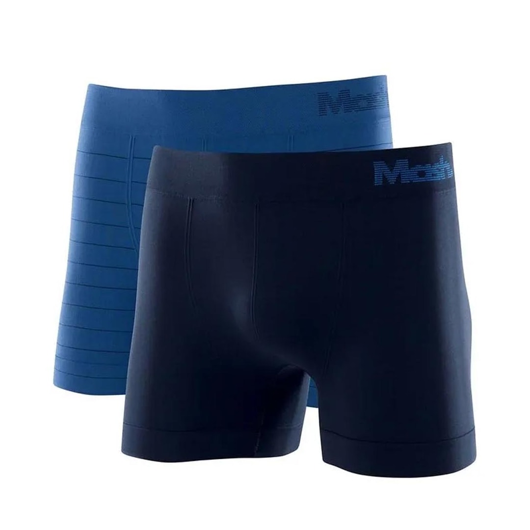 Kit Mash 2 Cuecas Boxer Microfibra 711.02 Azul/Azul