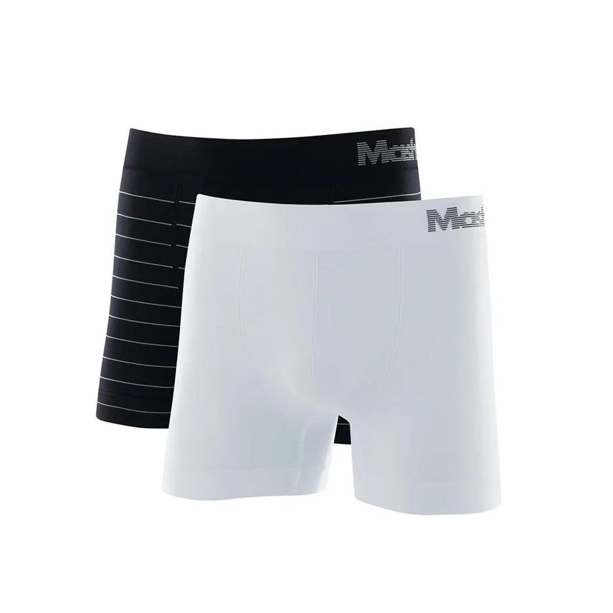Kit Mash 2 Cuecas Boxer Microfibra 711.02 Preto/Branco Kit Mash 2 Cuecas Boxer Microfibra 711.02 Preto/Branco