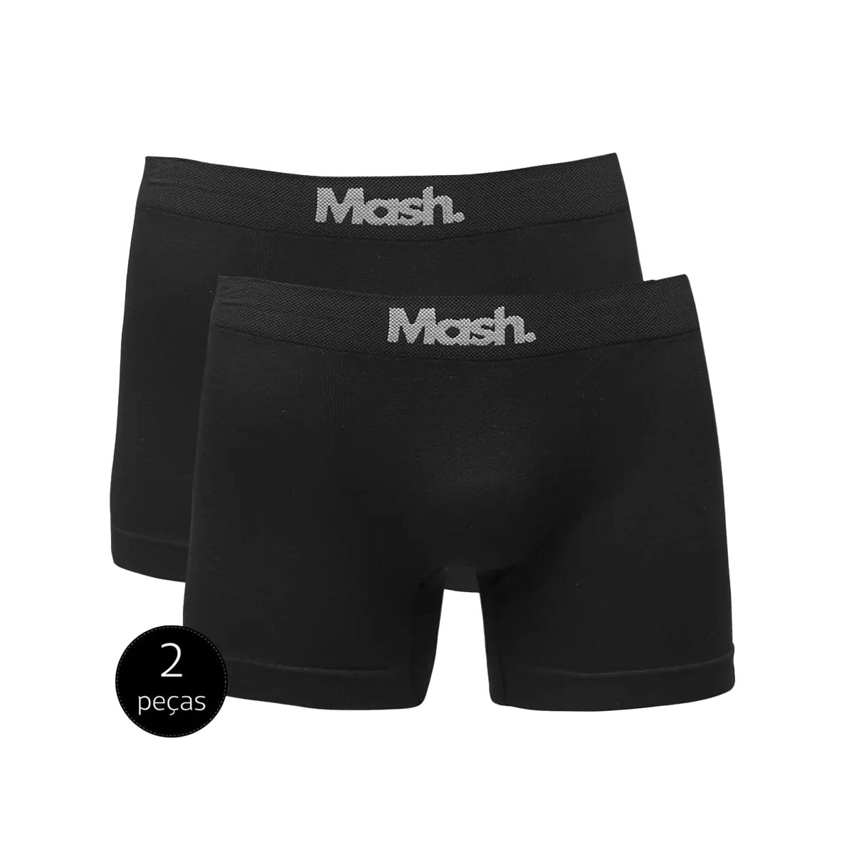 Kit Mash 2 Cuecas Boxer Microfibra 711.02 Preto/Preto Kit Mash 2 Cuecas Boxer Microfibra 711.02 Preto/Preto