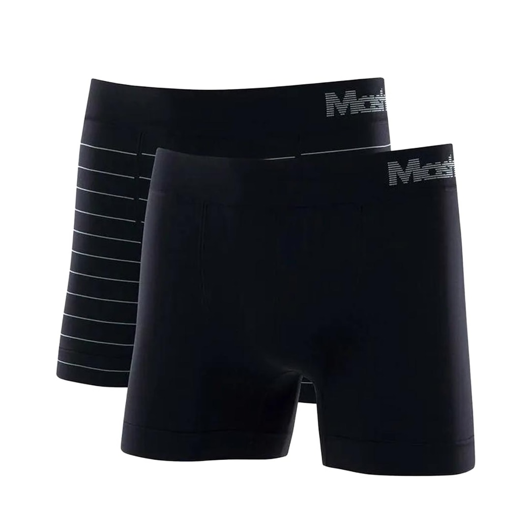 Kit Mash 2 Cuecas Boxer Microfibra 711.02 Preto/Preto Kit Mash 2 Cuecas Boxer Microfibra 711.02 Preto/Preto