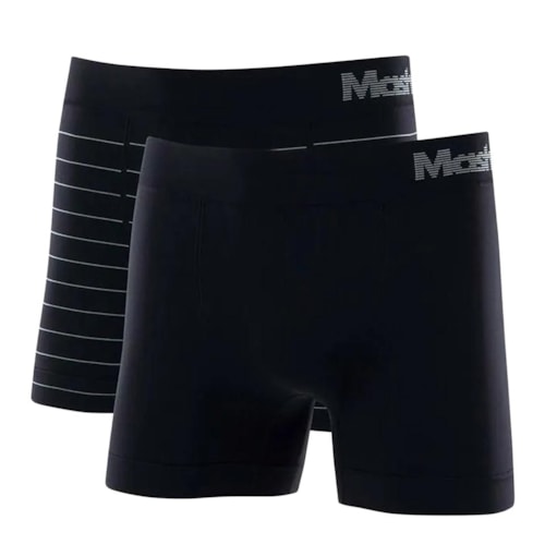 Kit Mash 2 Cuecas Boxer Microfibra 711.02 Preto/Preto