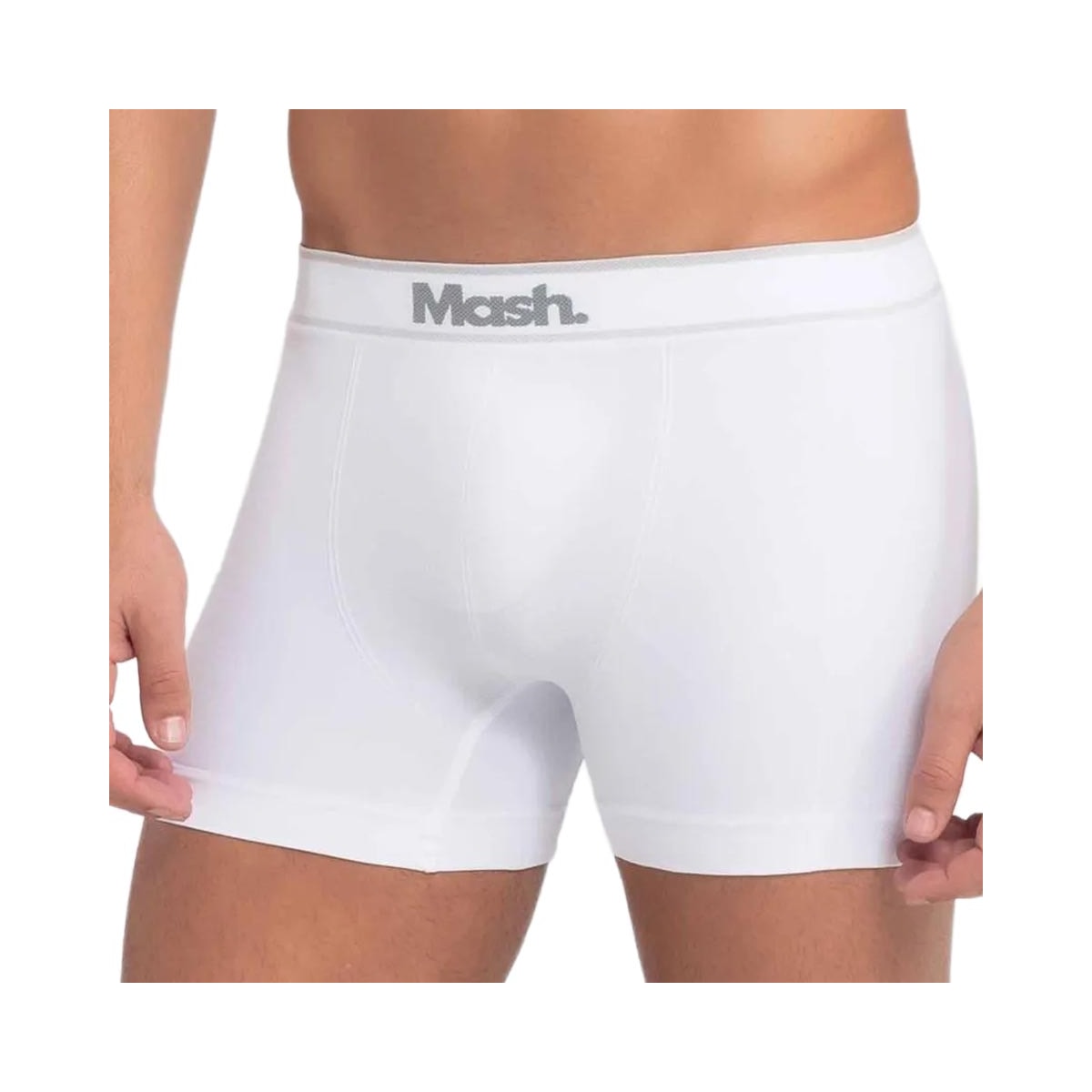 Kit Mash 2 Cuecas Boxer Sem Costura 711.17 Cinza/Branco