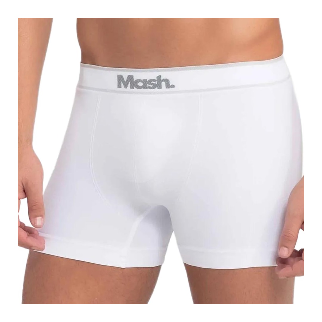 Kit Mash 2 Cuecas Boxer Sem Costura 711.17 Cinza/Branco