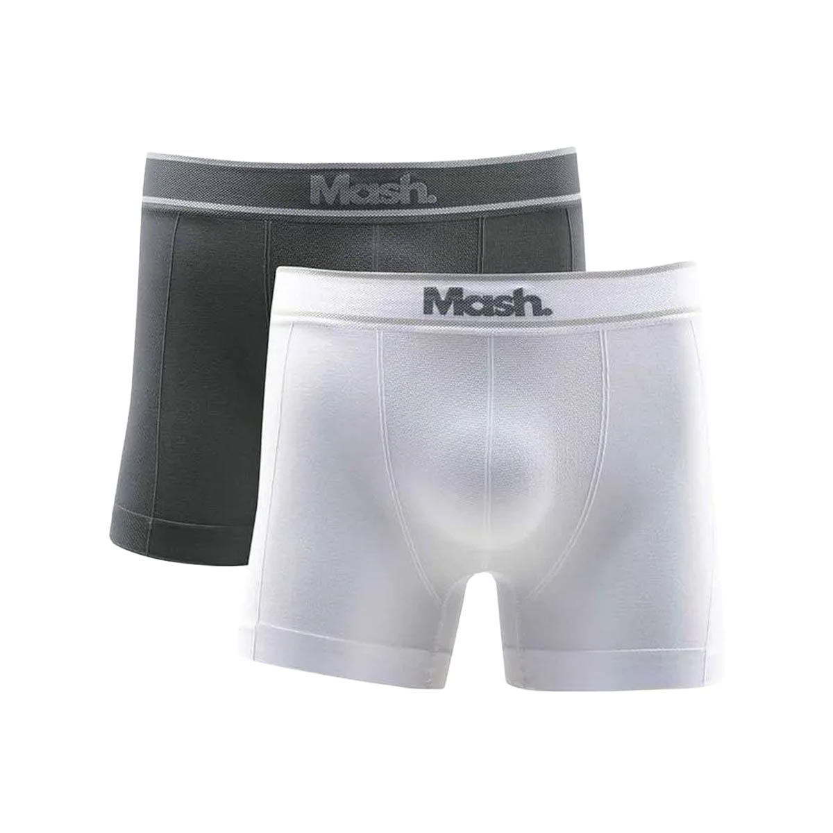 Kit Mash 2 Cuecas Boxer Sem Costura 711.17 Cinza/Branco Kit Mash 2 Cuecas Boxer Sem Costura 711.17 Cinza/Branco
