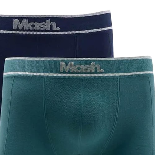 Detalhe - Kit Mash 2 Cuecas Boxer Sem Costura Microfibra 711.17 Azul