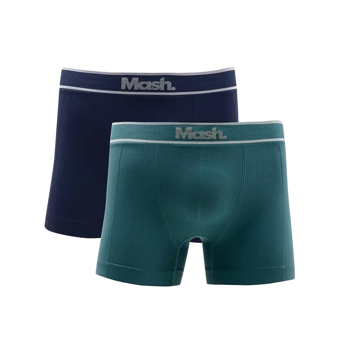 Kit Mash 2 Cuecas Boxer Sem Costura Microfibra 711.17 Azul Kit Mash 2 Cuecas Boxer Sem Costura Microfibra 711.17 Azul