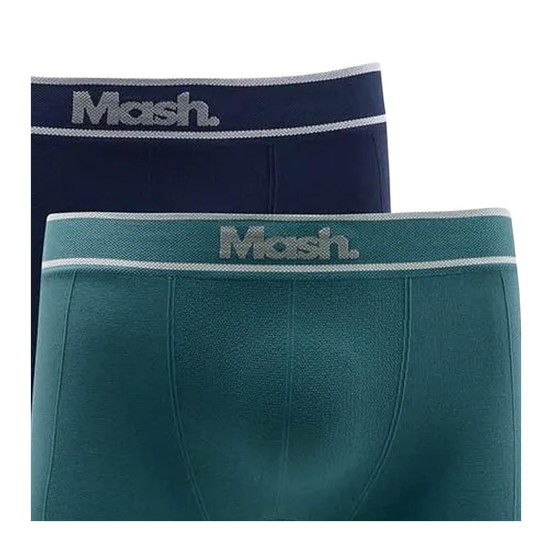 Kit Mash 2 Cuecas Boxer Sem Costura Microfibra 711.17 Azul Kit Mash 2 Cuecas Boxer Sem Costura Microfibra 711.17 Azul