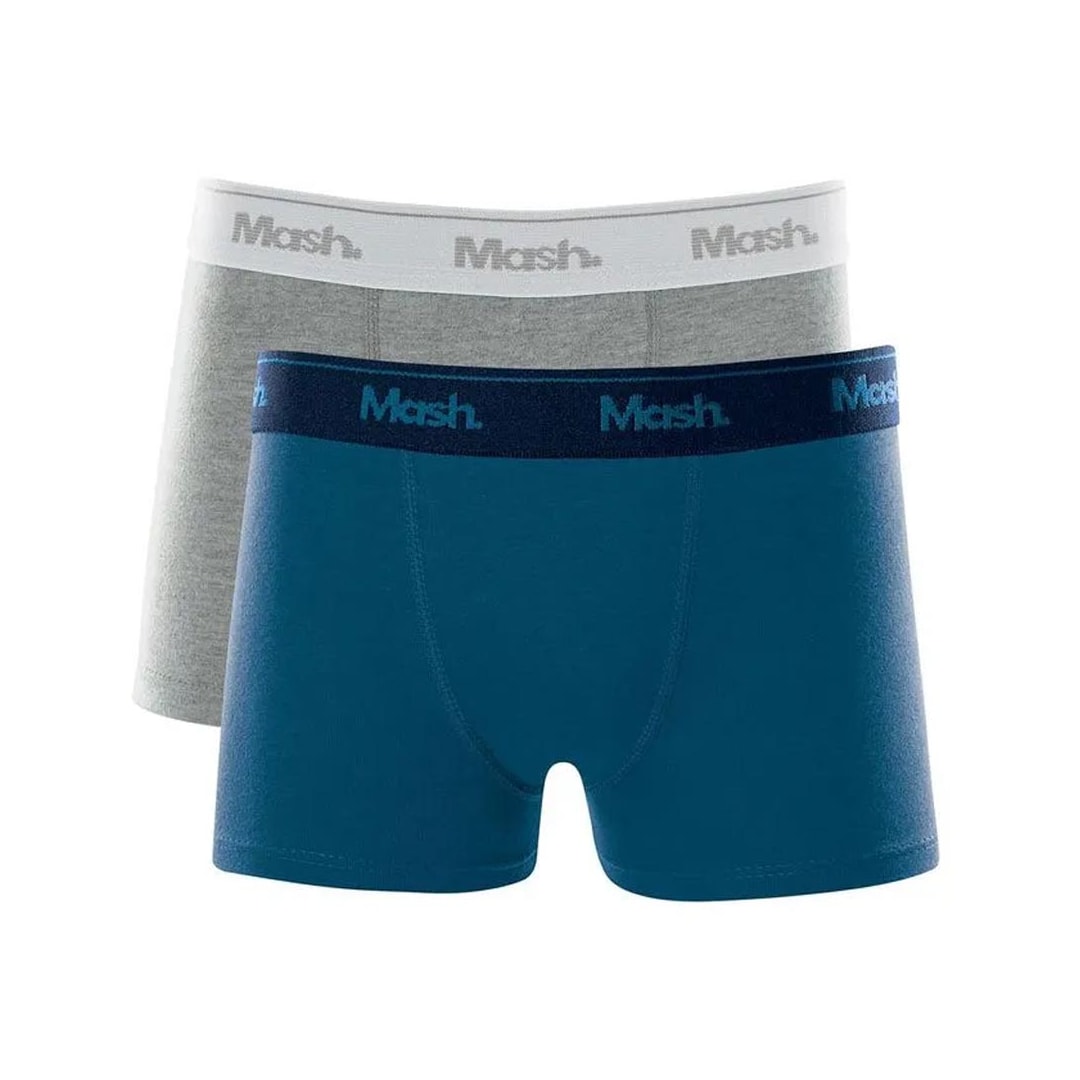 Kit Mash 2 Cuecas Infantil Boxer 110.07 Cinza Mescla Claro Kit Mash 2 Cuecas Infantil Boxer 110.07 Cinza Mescla Claro