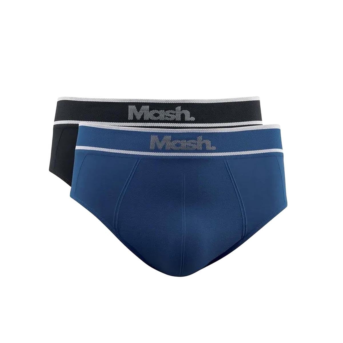 Kit Mash 2 Cuecas Slip De Microfibra 711.20 Azul/Preto Kit Mash 2 Cuecas Slip De Microfibra 711.20 Azul/Preto