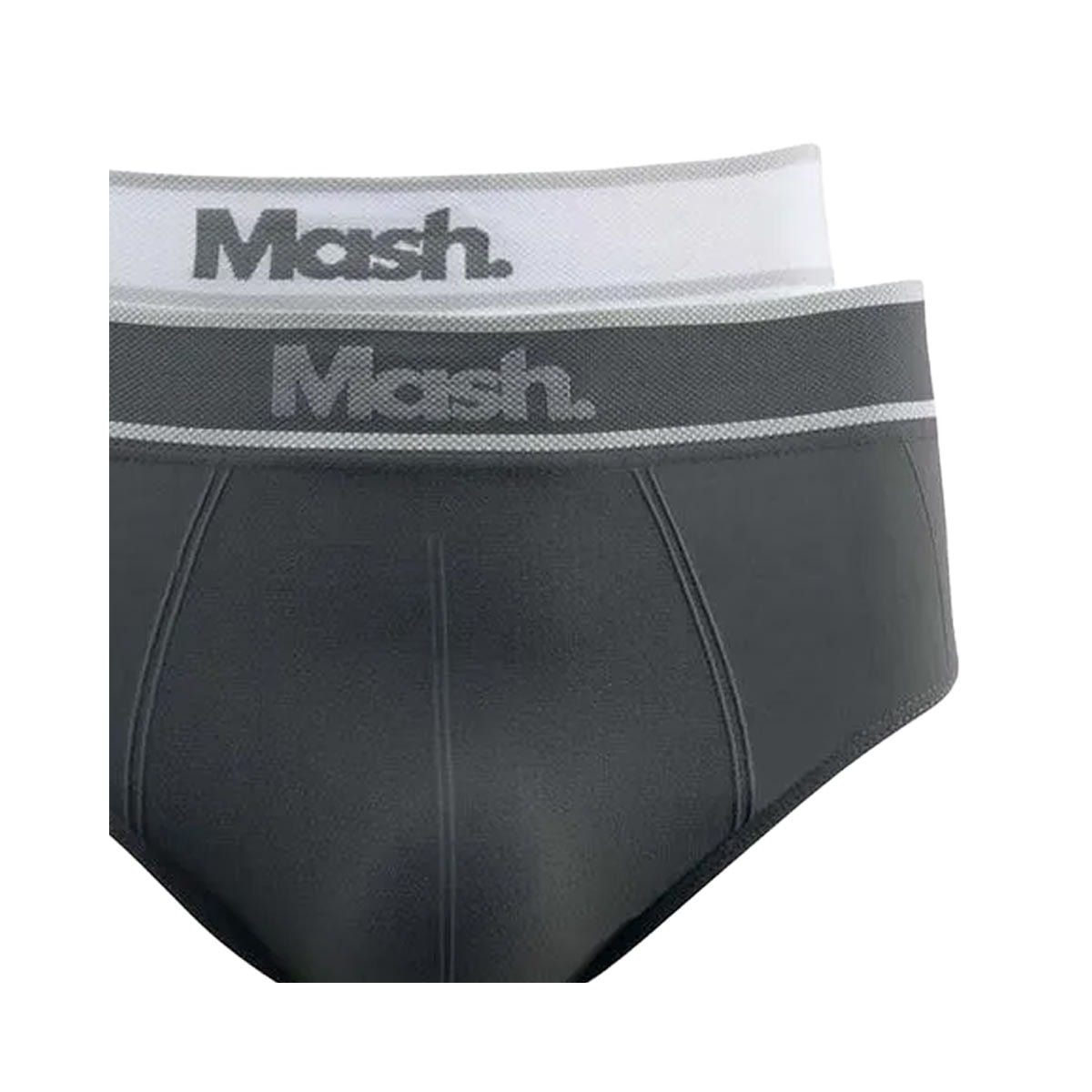 Kit Mash 2 Cuecas Slip De Microfibra 711.20 Cinza/Branco Kit Mash 2 Cuecas Slip De Microfibra 711.20 Cinza/Branco