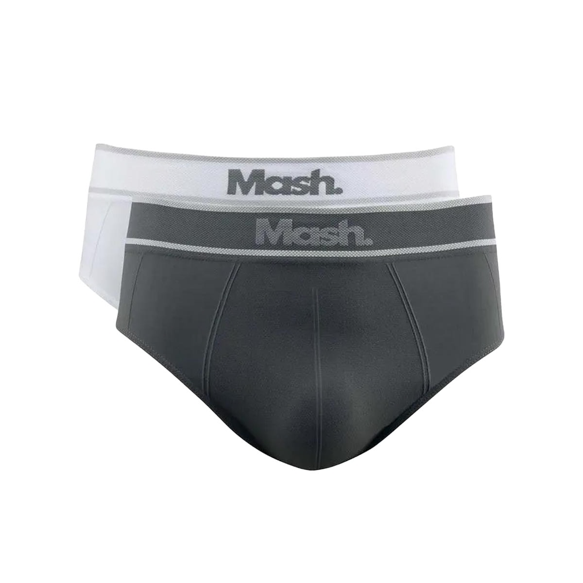 Kit Mash 2 Cuecas Slip De Microfibra 711.20 Cinza/Branco