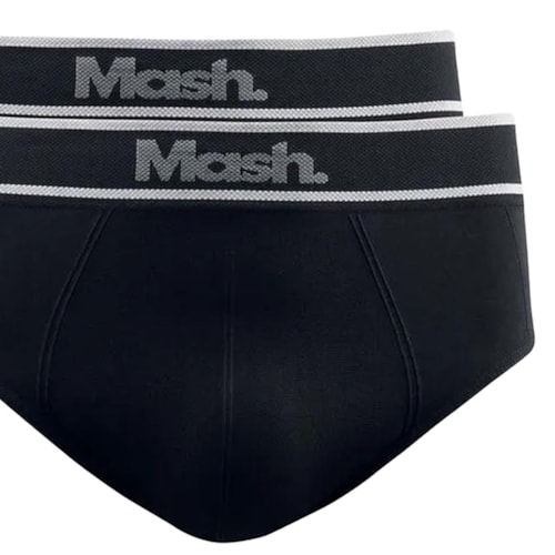 Detalhe - Kit Mash 2 Cuecas Slip De Microfibra 711.20 Preto