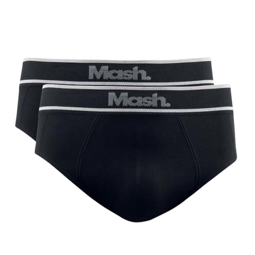 Kit Mash 2 Cuecas Slip De Microfibra 711.20 Preto
