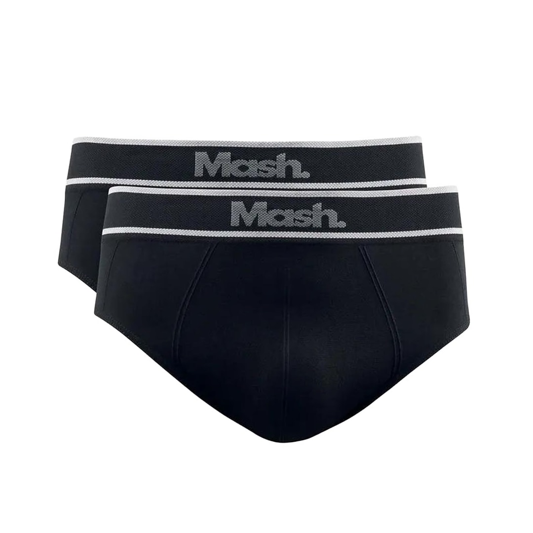 Kit Mash 2 Cuecas Slip De Microfibra 711.20 Preto Kit Mash 2 Cuecas Slip De Microfibra 711.20 Preto