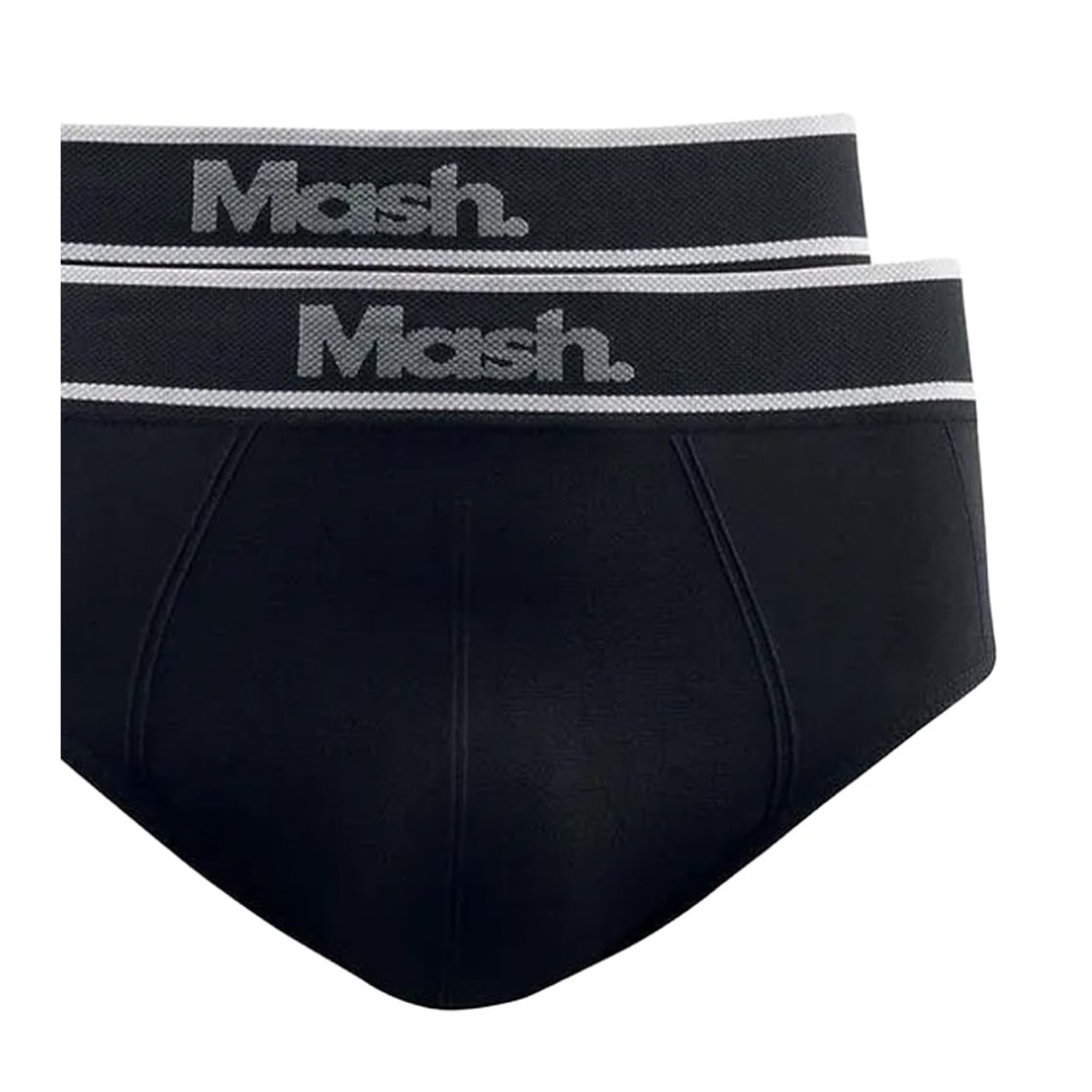 Kit Mash 2 Cuecas Slip De Microfibra 711.20 Preto