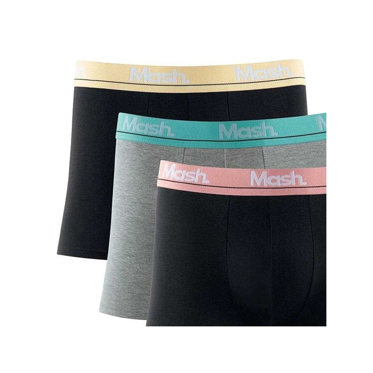 Kit Mash 3 Cuecas Boxer Cotton Masculina 110.40 Preto/Mescla/Preto