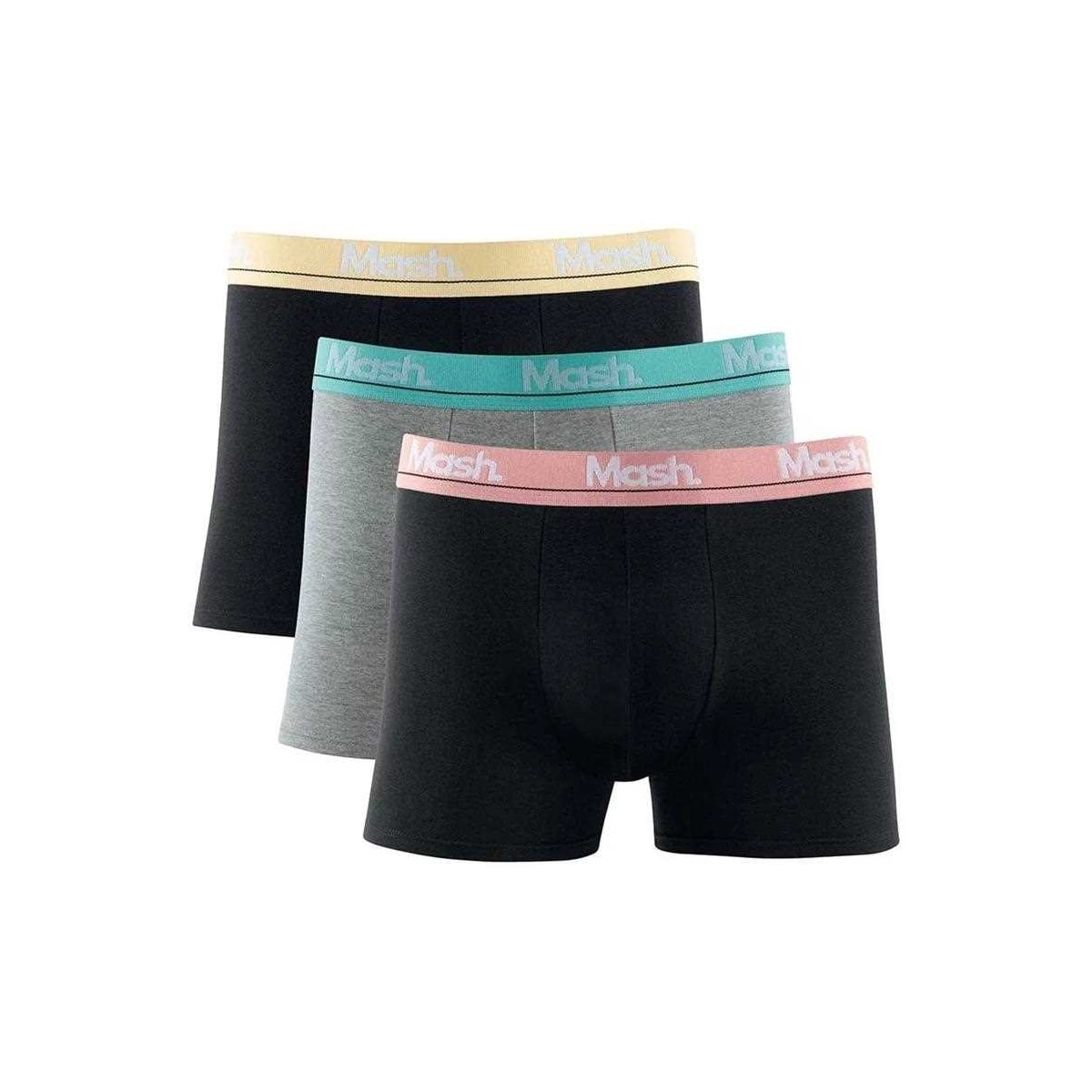 Kit Mash 3 Cuecas Boxer Cotton Masculina 110.40 Preto/Mescla/Preto Kit Mash 3 Cuecas Boxer Cotton Masculina 110.40 Preto/Mescla/Preto