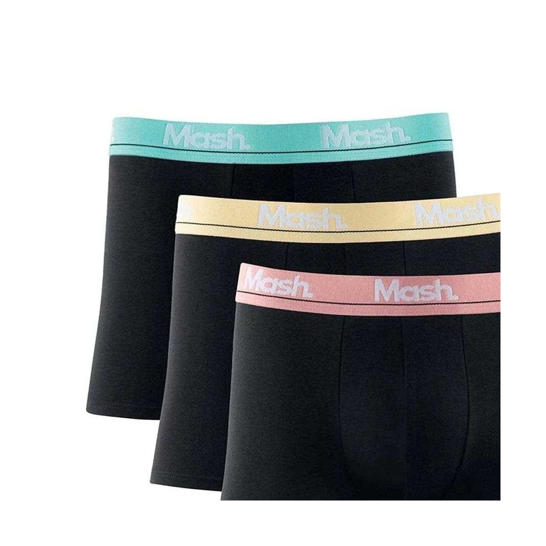 Kit Mash 3 Cuecas Boxer Cotton Masculina 110.40 Preto/Preto/Color Kit Mash 3 Cuecas Boxer Cotton Masculina 110.40 Preto/Preto/Color