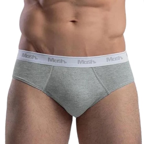 Detalhe - Kit Mash 3 Cuecas Slip 010.04 Preto/Branco/Mescla