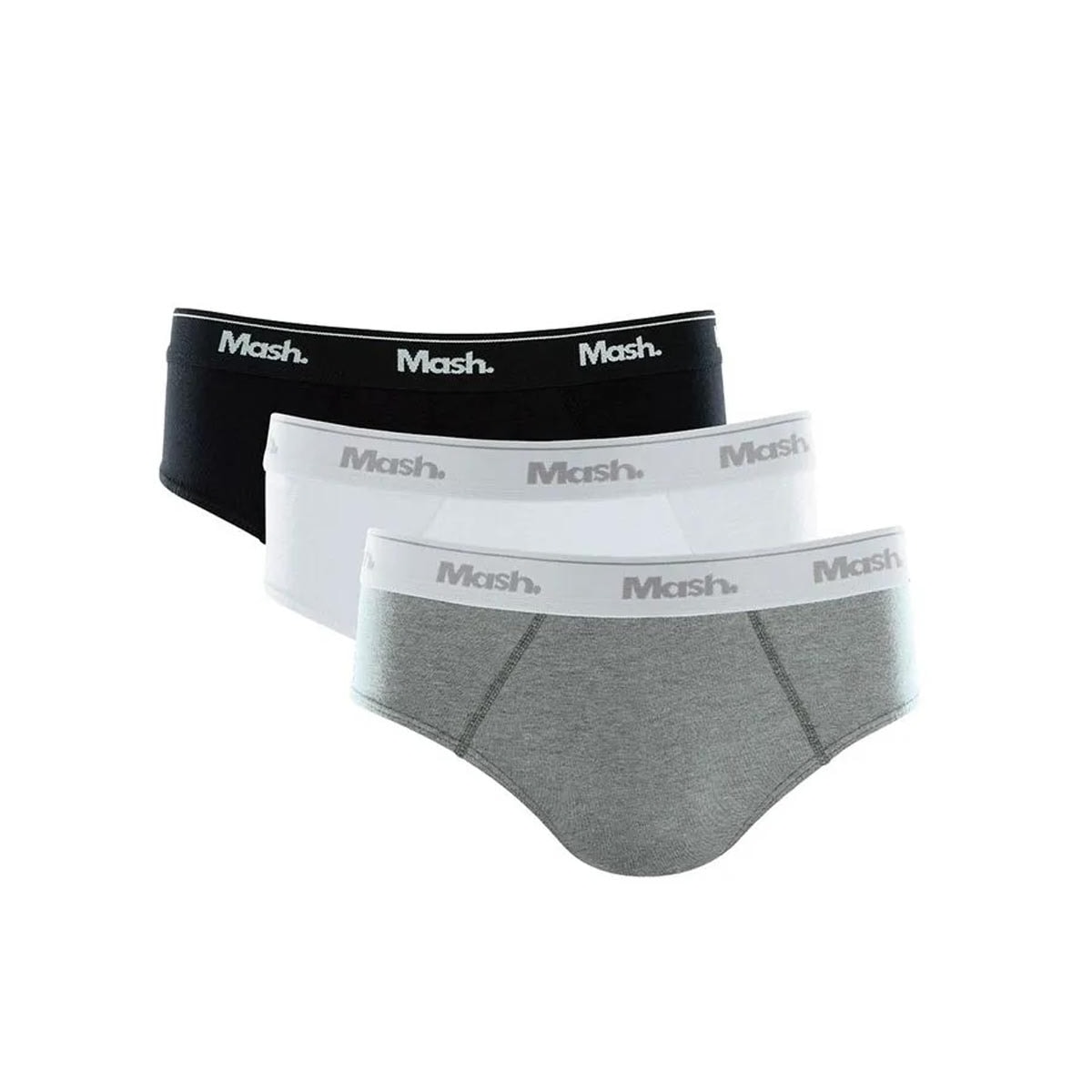 Kit Mash 3 Cuecas Slip 010.04 Preto/Branco/Mescla Kit Mash 3 Cuecas Slip 010.04 Preto/Branco/Mescla