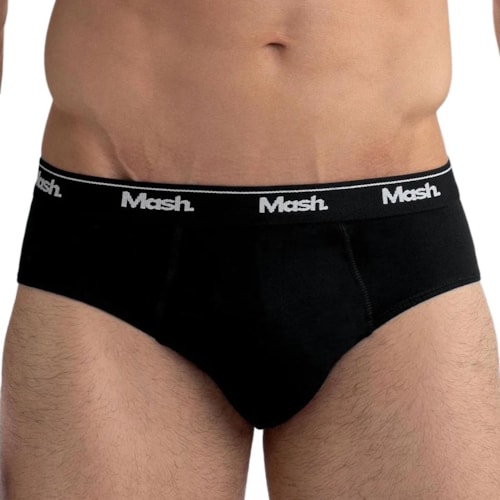 Detalhe - Kit Mash 3 Cuecas Slip 010.04 Preto/Marinho/Preto