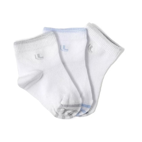 Kit Meia Lupo Soquete Infantil 68%algodão 2835 Cinza/Azul/Cinza