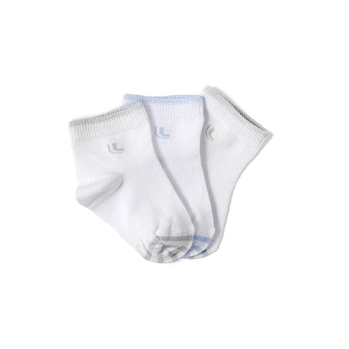 Kit Meia Lupo Soquete Infantil 68%algodão 2835 Cinza/Azul/Cinza