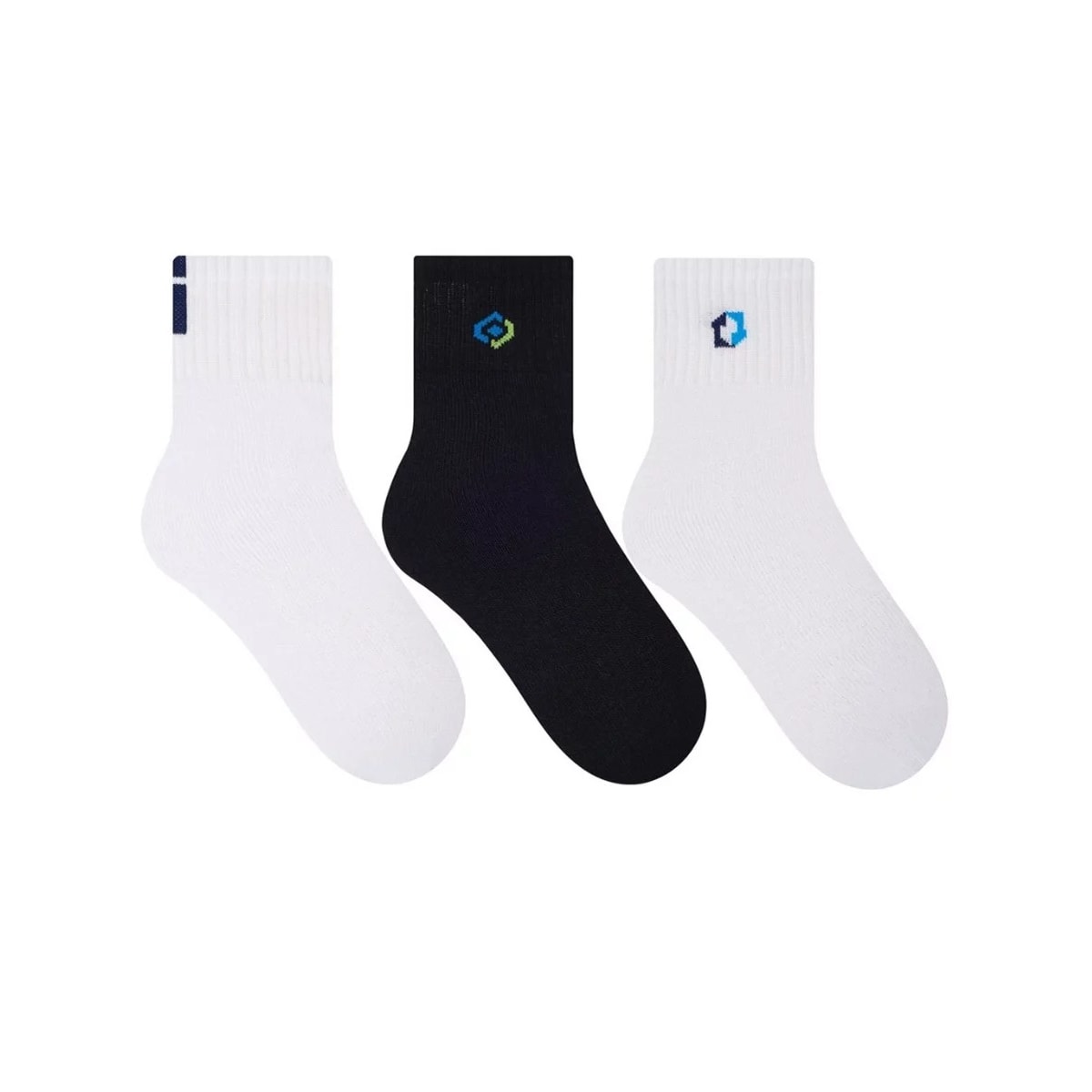 Kit Meia Selene Cano Curto Masc.4084 Branco/Preto/Branco
