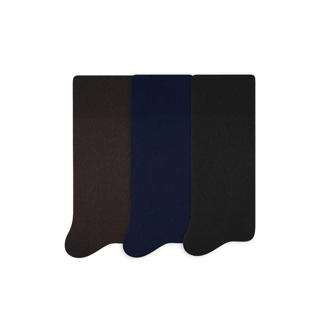 Kit Meia Selene Classica Masculina 3033 Cafe/Marinho/Preto